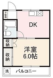 コーポフジタ 1DKの間取図画像