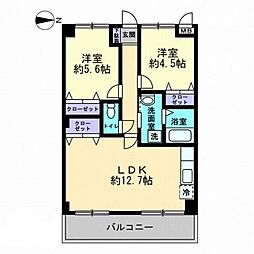 フィネス多賀 2LDKの間取図画像