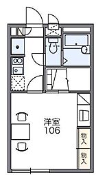 レオパレスPineCrest 1Kの間取図画像