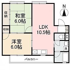 メゾンエスポワール 2LDKの間取図画像