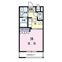 グランシャリオ 1Kの間取図画像