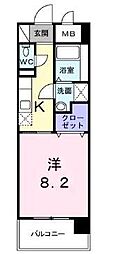 デイドリーム 1Kの間取図画像