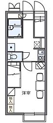レオパレスインバルカ 1Kの間取図画像