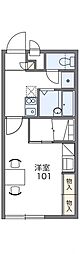 レオパレス向日葵 1Kの間取図画像