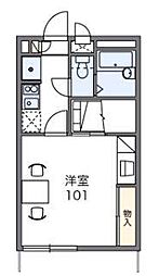レオパレスエントラレ 1Kの間取図画像