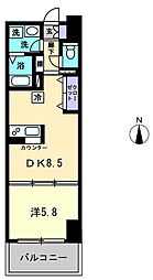 FINESQUARE錦町 1DKの間取図画像