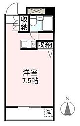 アディオ21 ワンルームの間取図画像