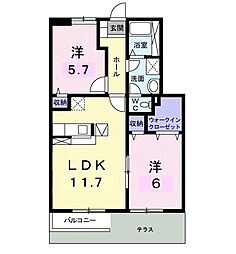 ロジュマン国分寺2 2LDKの間取図画像