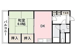 ダイアパレス栗林 1DKの間取図画像