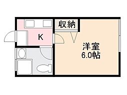 扇町マンション 1Kの間取図画像
