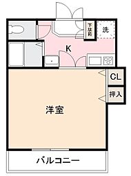 勅使ハイツ 1Kの間取図画像