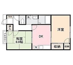 グランコートMINO 2DKの間取図画像