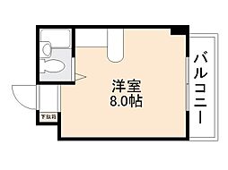 都市開発ビル ワンルームの間取図画像