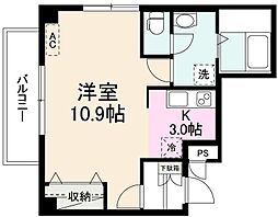 T・KTOWER 1Kの間取図画像