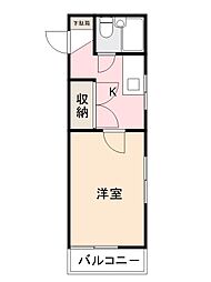 宮脇コーポ 1Kの間取図画像