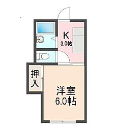 フォーブル間嶋 1Kの間取図画像