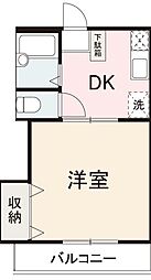 クレイドル武田 1DKの間取図画像