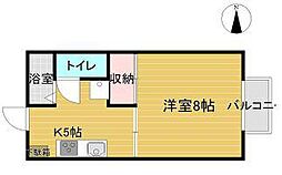 リッチモンド屋島 1Kの間取図画像
