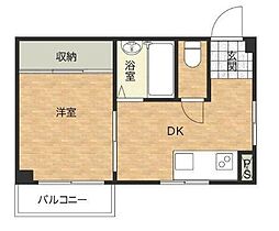 apartmentPONO 1DKの間取図画像