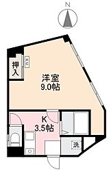 寺岡ビル 1Kの間取図画像