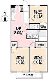 レジオン・ドヌールB 3DKの間取図画像