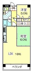 アイランドガーデン鬼無一番館 2LDKの間取図画像