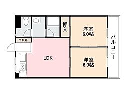 カーサ・クレスト 2LDKの間取図画像