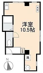 ルーブルラメゾン ワンルームの間取図画像