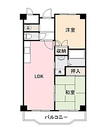 桜町ハイツ 2LDKの間取図画像