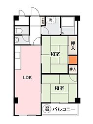 桜町ハイツ 2LDKの間取図画像