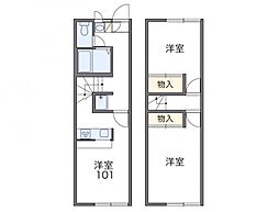 レオパレスサンハイム 2DKの間取図画像