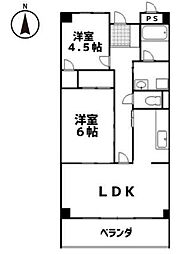 アルファエステート高松町 2LDKの間取図画像