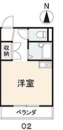オレンジコート ワンルームの間取図画像