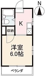コートシェモア 1Kの間取図画像