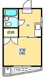 コート藤塚2 1Kの間取図画像