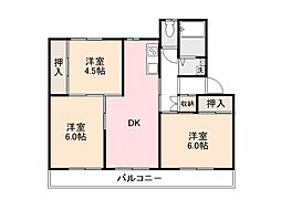 ヴィラナリー志度3 3DKの間取図画像