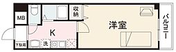 アクシオス中新町 1Kの間取図画像