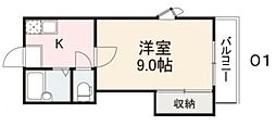 コート林 1Kの間取図画像