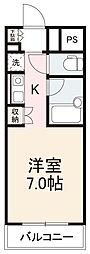ハーバービュー 1Kの間取図画像