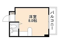 都市開発ビル ワンルームの間取図画像