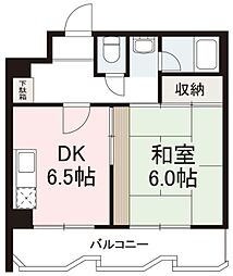 ヴィラ扇 1DKの間取図画像