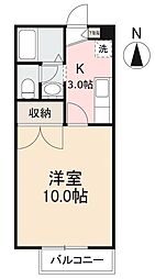ボヌール30A 1Kの間取図画像