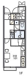 レオパレスP.F.2 1Kの間取図画像