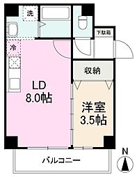 macherie 1DKの間取図画像