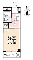 白川ハイツ 1Kの間取図画像