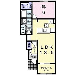アンジュ 1LDKの間取図画像