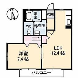 ディアス松縄C 1LDKの間取図画像