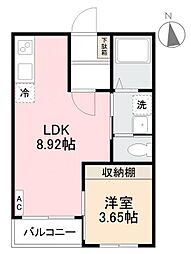 高松市藤塚町アパート 1LDKの間取図画像