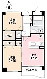 ロータスポンド 2LDKの間取図画像
