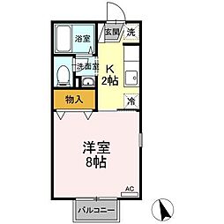 サンピア・KA 1Kの間取図画像